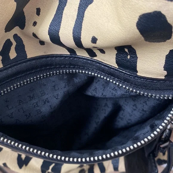 L.A.M.B Leather Leopard Shoulder Bag